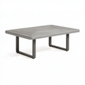 Table basse de jardin 120 x 70 x 40 cm aluminium gris style moderne