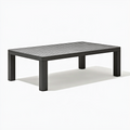 Table basse de jardin 120 x 70 x 45 cm en aluminium noir à plateau à lattes
