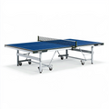 Table de tennis de table 274 x 152.5 x 76 cm bleue en acier pliable avec roulettes